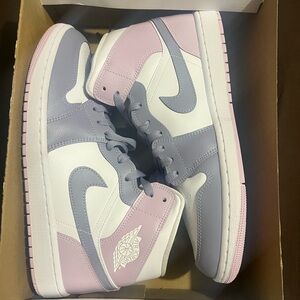 Nike Air Jordan 1 Mid Indigo Haze Doll Sneakers Women Size 12 Men 10.5 new